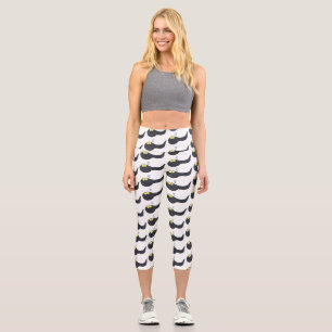 Leggings Capri Illustration de cartoon de têtard mignon et amusan