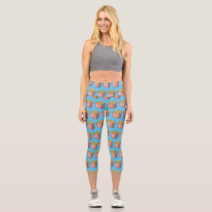 Leggings Capri Illustration de dessin animé Popcorn