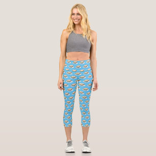 Leggings Capri Illustration de gâteau arc-en-ciel