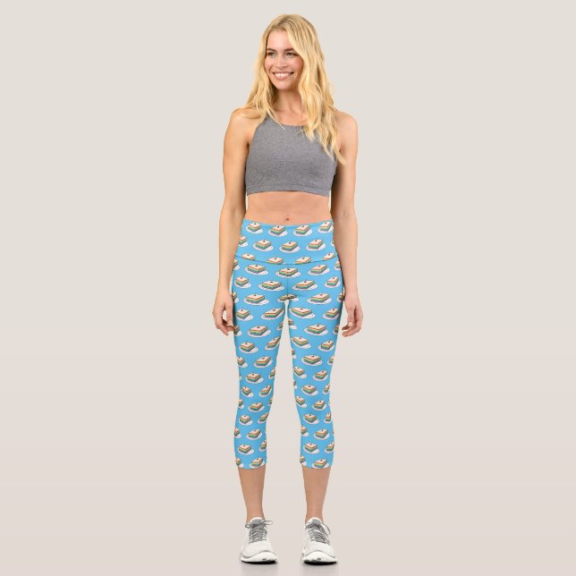 Leggings Capri Illustration de gâteau arc-en-ciel (Recto)