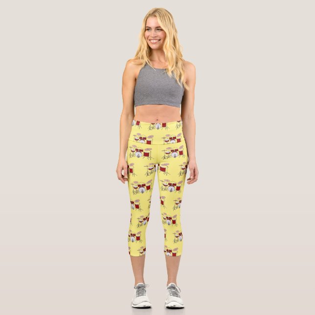 Leggings Capri Illustration de kit de batterie (Recto)