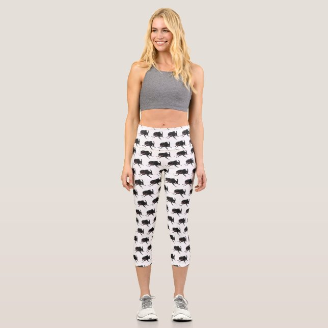 Leggings Capri Illustration de la caricature du dendroctone du rh (Recto)