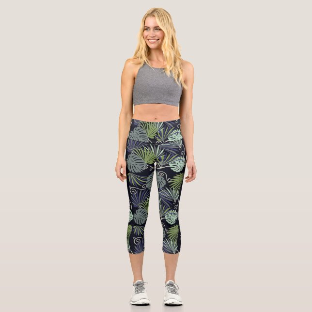 Leggings Capri Illustration des plantes intérieurs populaires de  (Recto)