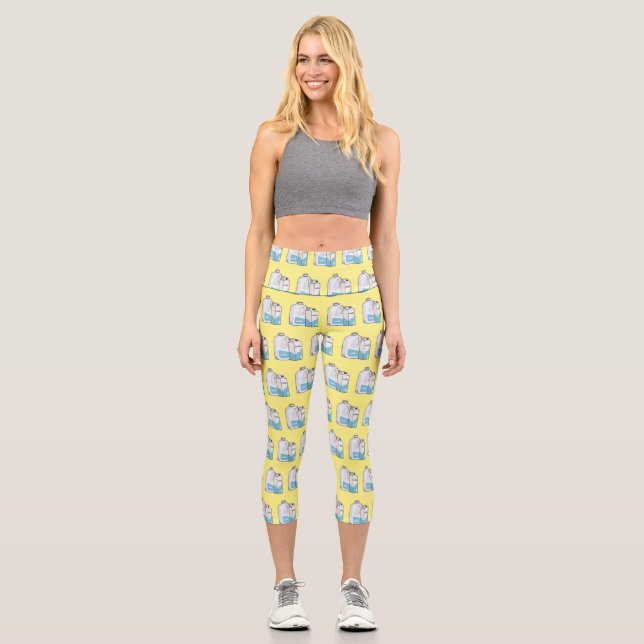 Leggings Capri Illustration du lait (Recto)