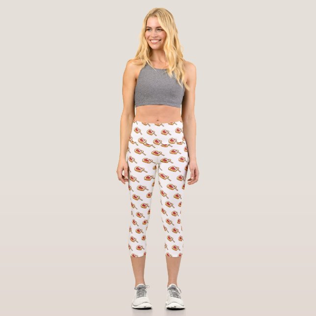 Leggings Capri Illustration du pain et de la confiture (Recto)