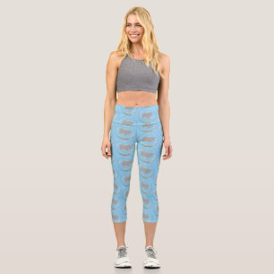 Leggings Capri Illustration d'une mignonne raie manta et de bulle