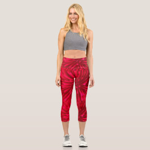 LEGGINGS CAPRI IMAGE ABSTRAITE ROUGE ASTRAL