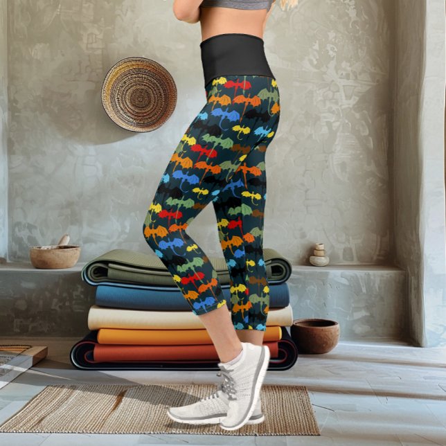 Leggings Capri Imaginaire de vol de l'aile Dragon Blue (Créateur téléchargé)