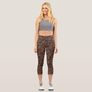 Leggings Capri Impression abstraite géométrique aléatoire