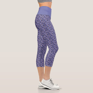 Leggings Capri Impression d'animal abstrait violet