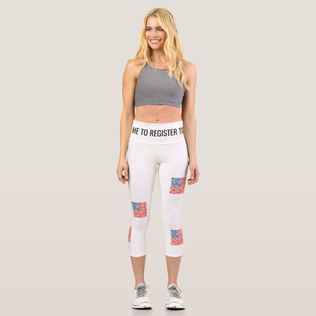 Leggings Capri Inscription des électeurs Pantalon de yoga (Recto)