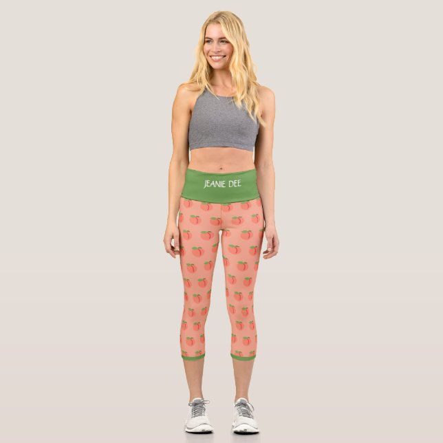 LEGGINGS CAPRI JEANIE DEE "PEACH TREE" - HIGH WAISTED CAPRI PANTS (Recto)