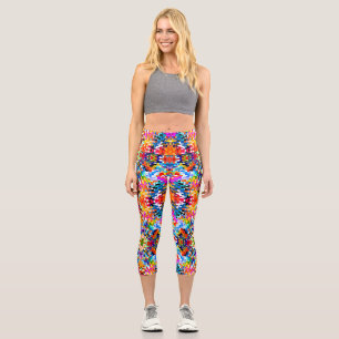 Leggings Capri Joli carrés abstraits colorés