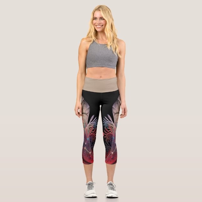 Leggings Capri Jonglage Abstrait Art moderne Imaginaire fractal (Recto)