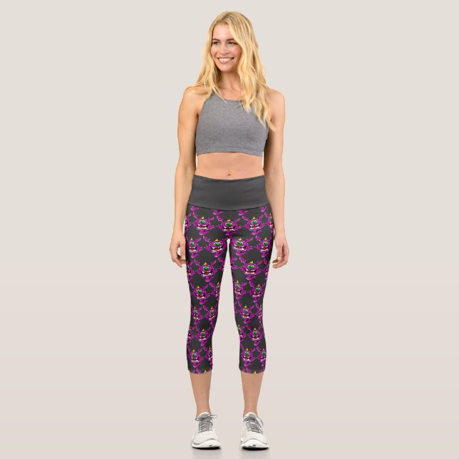 Leggings Capri Jote Purple Personnes Mangent Monster T-Shirt (Recto)