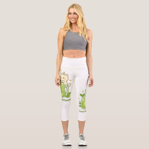 Leggings Capri Jus de citron vert frais et chat mignon Kawaii Des