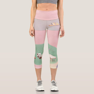 Leggings Capri Kitten détente dans le salon