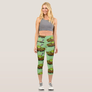 Leggings Capri La grenouille règle drôle dessin de grenouille ver