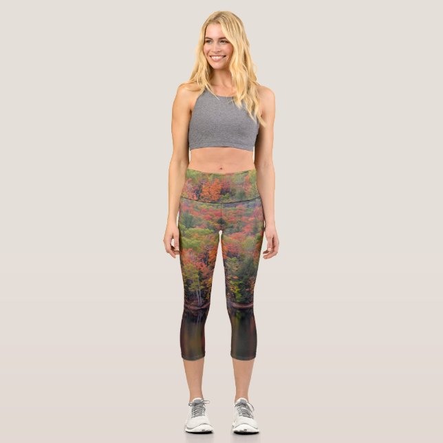 Leggings Capri L'automne quitte la scène de couleur automne femme (Recto)