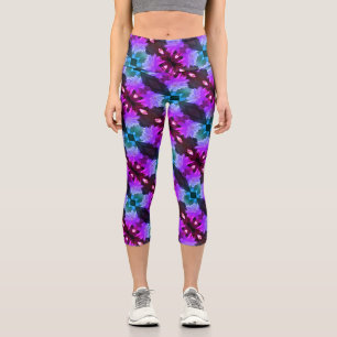 Leggings Capri Lavande Clematis Fleur Nichée Dans Trellis