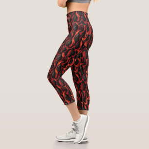 Leggings Capri Lave Et Roches Volcaniques Volcano Magma motif