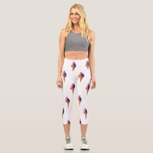 Leggings Capri Le cône de glace classique vibrant de SlipperyJoe'