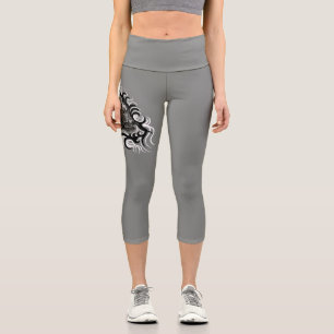 Leggings Capri Le dragon chinois à la toiture de tatouage