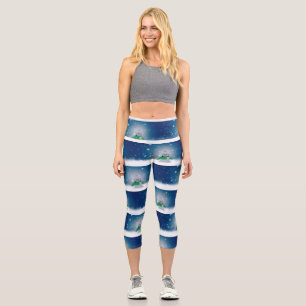 Leggings Capri Le personnage de bonhomme de neige de Noël adorabl