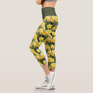 Leggings Capri Légendes de Capri à motifs floraux jonquins