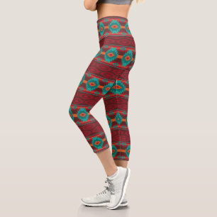 Leggings Capri Léggations capri, motif ethnique du sud-ouest
