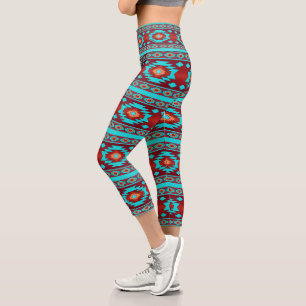 Leggings Capri Léggations capri, motif ethnique du sud-ouest