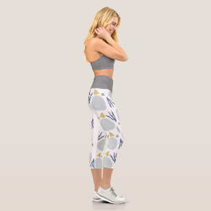 Leggings Capri Legging Capri gris en verdure botanique de plage