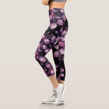 Legging de yoga floral prune de luxe pour femmes
