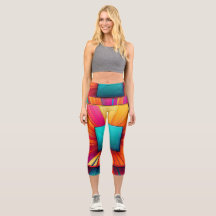 Legging de yoga graphique abstrait vibrant