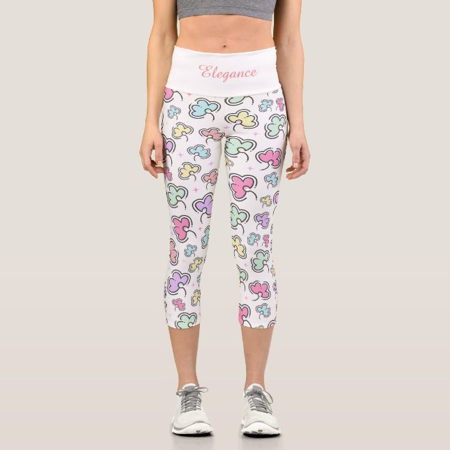 Leggings Capri Legging élégant - Motif Fleur (Recto)