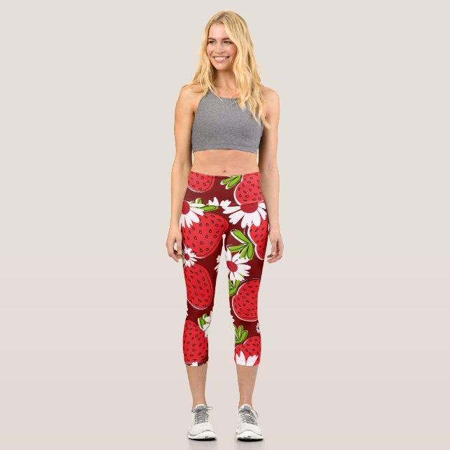 Leggings Capri Légumineuses à fraise capri tendance (Recto)