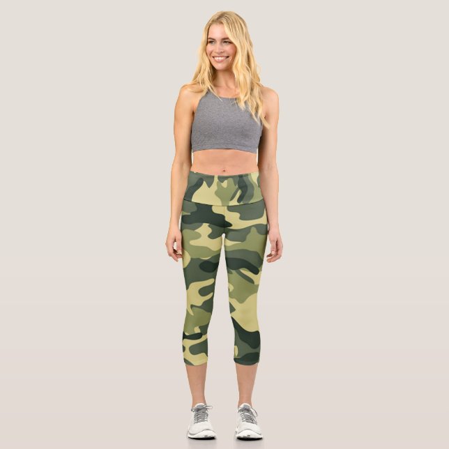 Leggings Capri Légumineuses d'impression Camouflage (Recto)