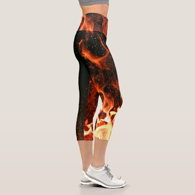 Leggings Capri légumineuses en feu (Droite)
