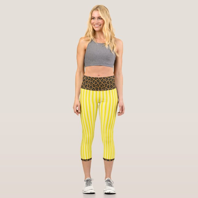 LEGGINGS CAPRI "LEMONADE WILDCAT" - HIGH-WAISTED CAPRI PANTS (Recto)