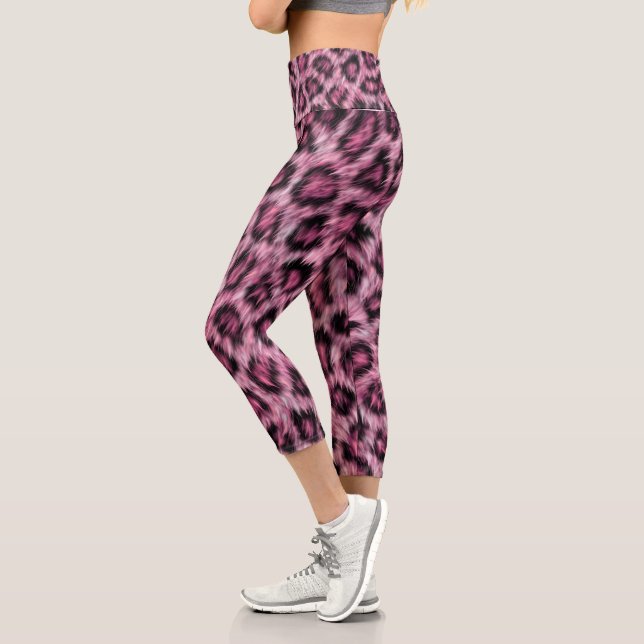 Leggings Capri Léopard fourrure Poster de animal Amusant Motif Fu (Gauche)