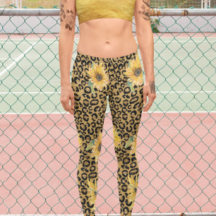 Leggings Capri Léopard Poster de animal de fourrure tournesol mét