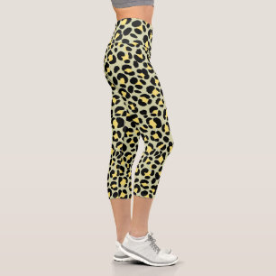Leggings Capri Léopard vert jaune noir