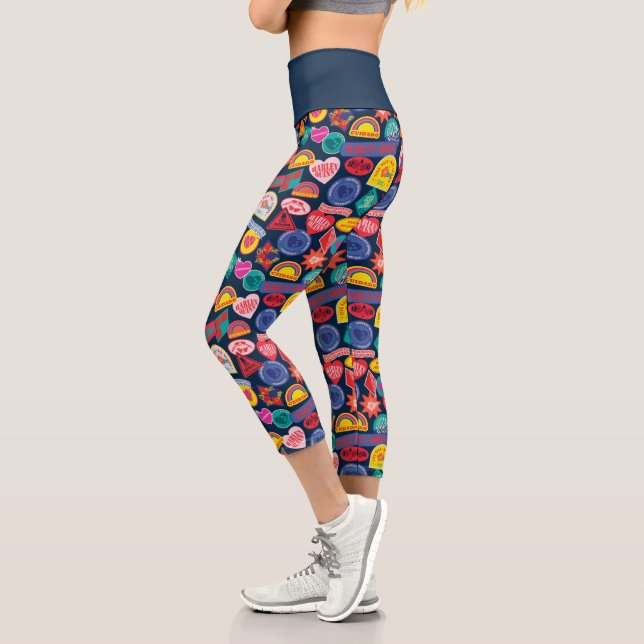 Leggings Capri L'équipe du suicide | Harley Quinn Motif d'insigne (Gauche)