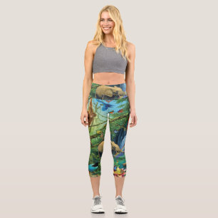 Leggings Capri Les animaux qui vivent ensemble jettent un oreille