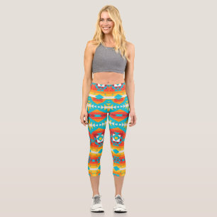 Leggings Capri Lignes de formes tribales