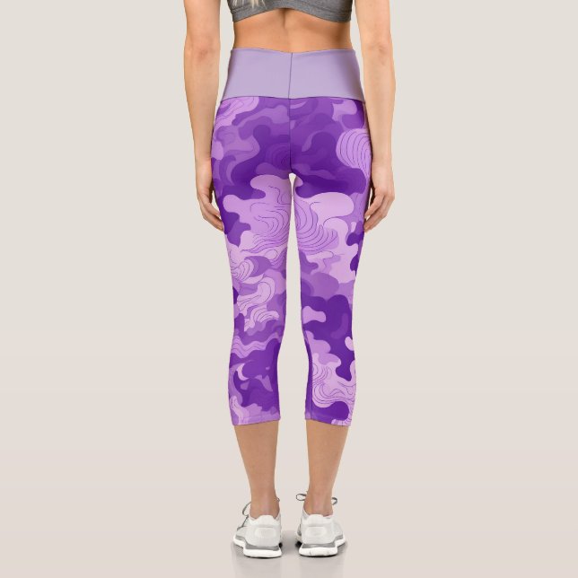Leggings Capri Lilac camo pattern  (Verso)
