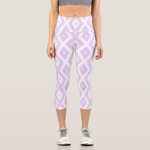 Leggings Capri Lilac motif de diamants violet et blanc