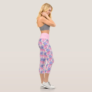 Leggings Capri Lilac rose actif des années 80 Memphis
