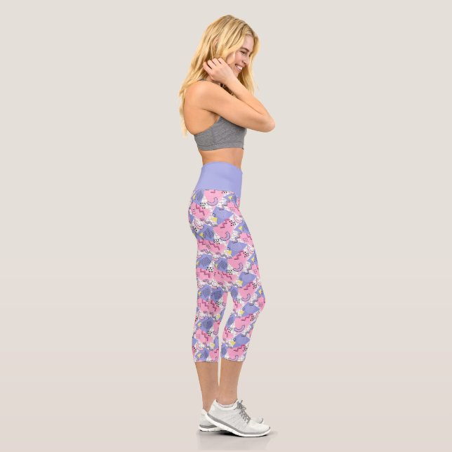 Leggings Capri Lilac rose actif des années 80 Memphis (Droite)