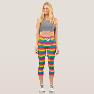 Leggings Capri Logo Wonder Woman Rainbow